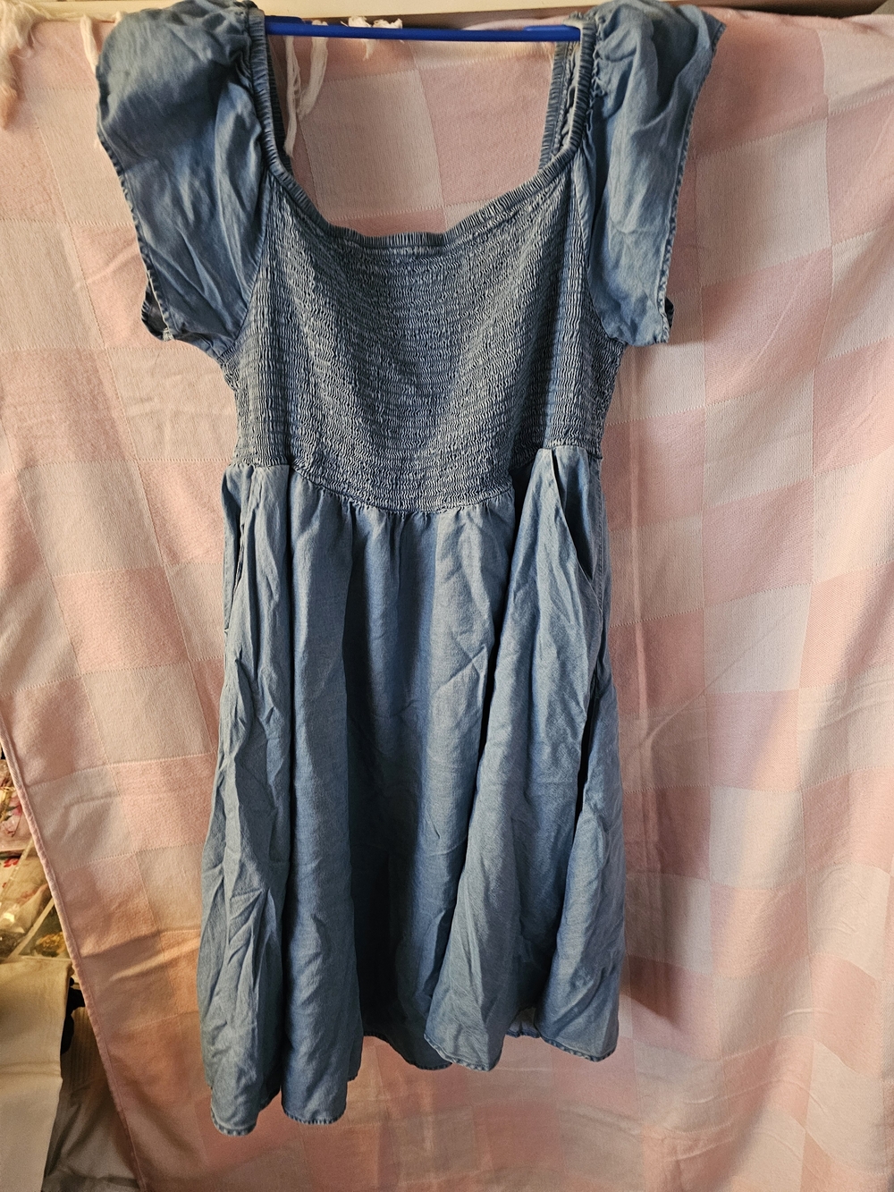torrid Blue Asymmetrical Smocked Bodice Dress